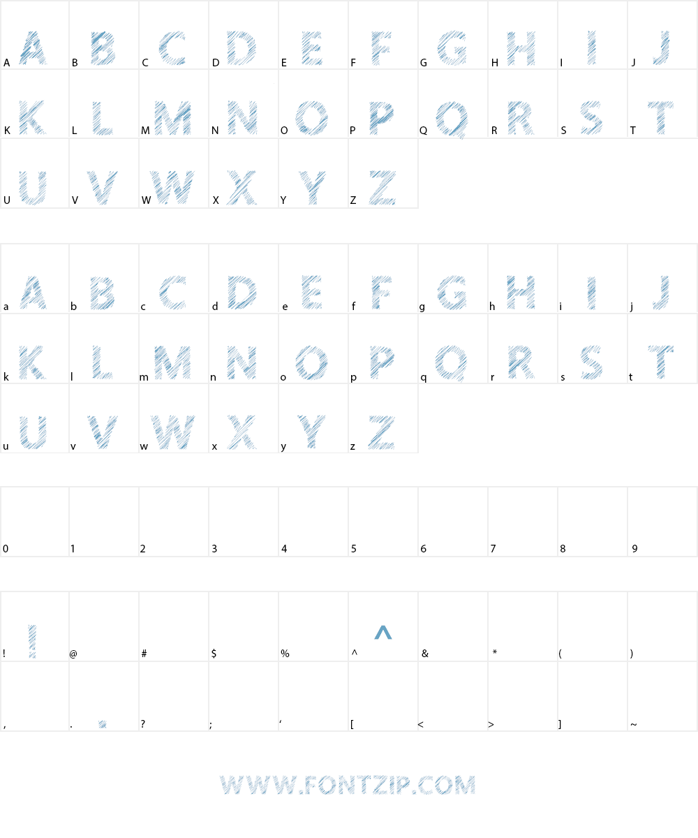 Crosshatcher Font Character